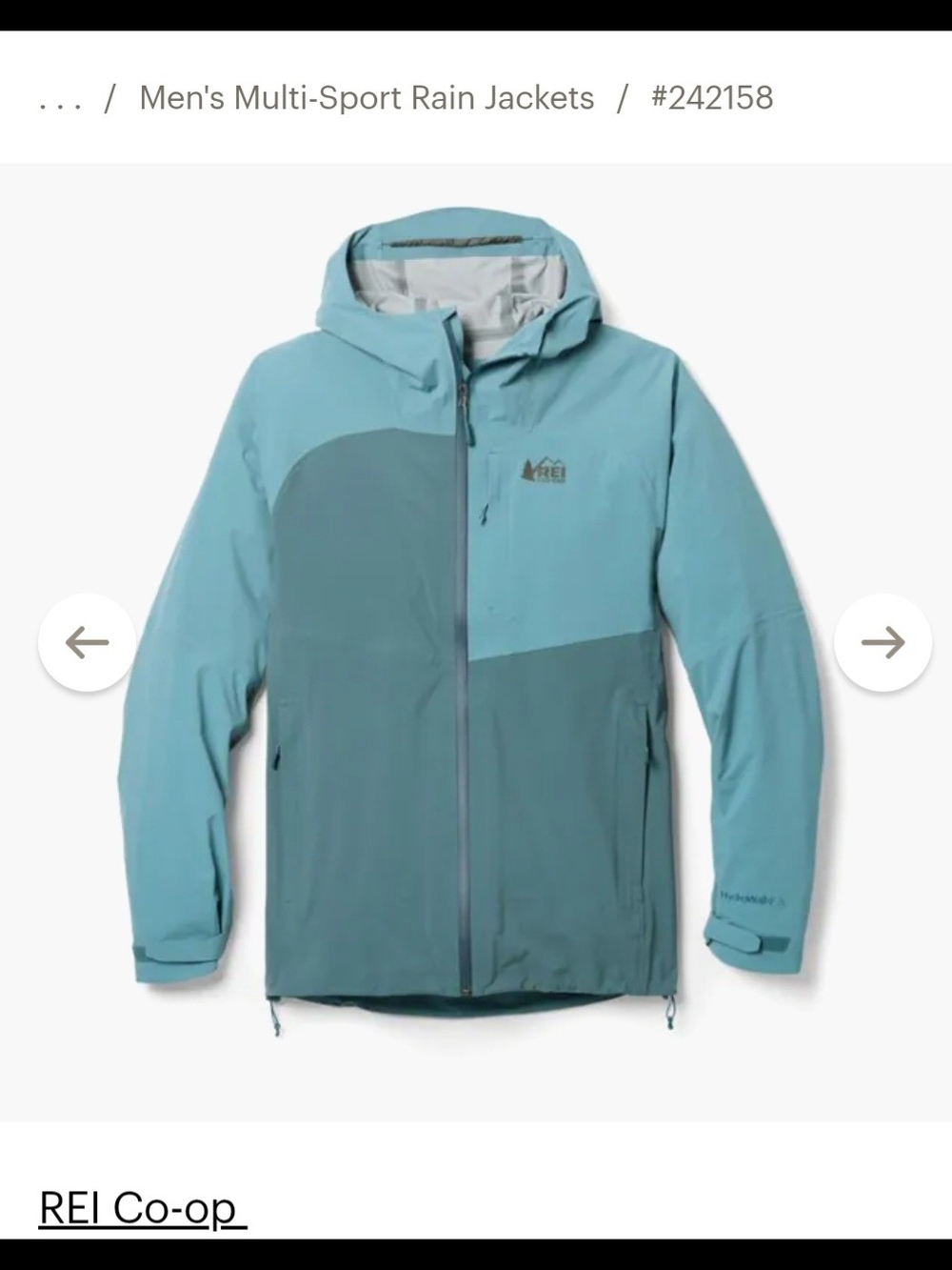 REI Co-Op LIKE NEW XeroCloud 3L Hooded Rain Jacket Colour Block Men L